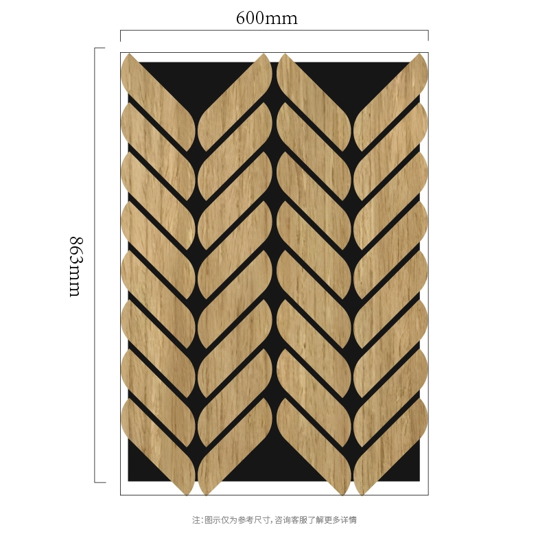 Akustyczny panel ścienny MDF-on-PET z mozaiką liści Chevron