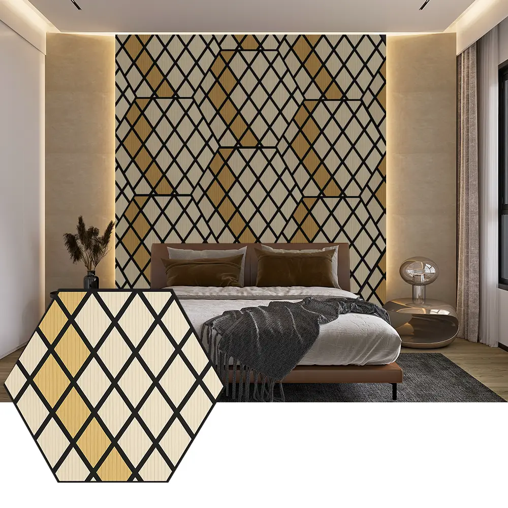 Hexagonowe panele akustyczne PET do nowoczesnych projektów ścian Hexagonowe panele akustyczne PET do nowoczesnych projektów ścian