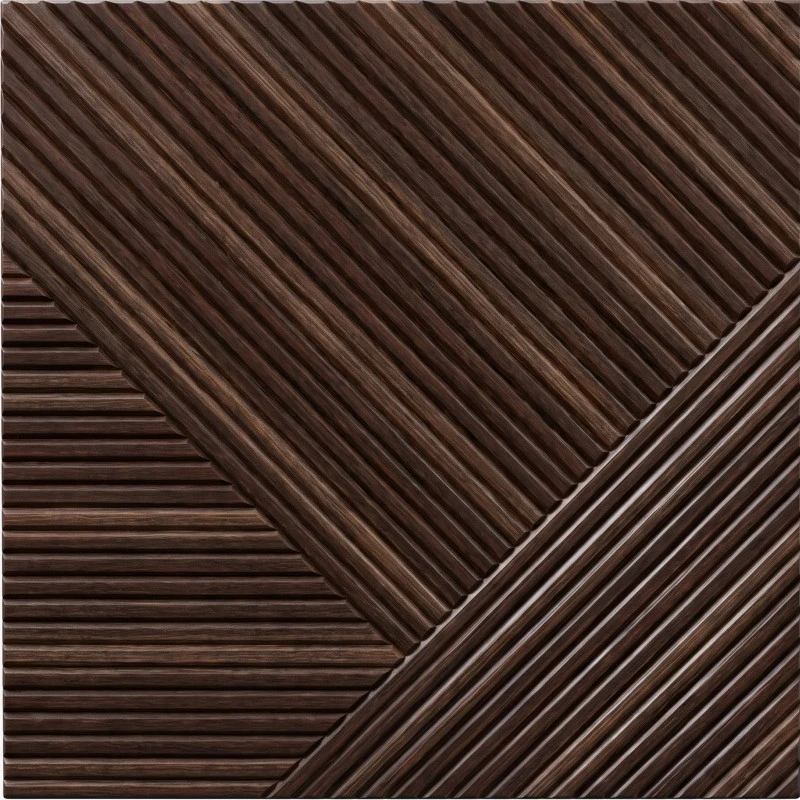 Panel akustyczny z ciemnego geometrycznego drewna Wonear do biura wykonawczego Panel akustyczny z ciemnego geometrycznego drewna Wonear do biura wykonawczego